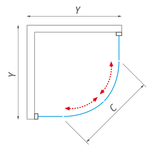 Roltechnik Proxima Line PXR2N 80x80 cm-es negyedköríves zuhanykabin (780-805x2000 mm, brillant, transparent, 532-800R55N-00-02)