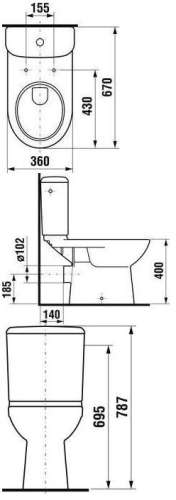 Jika Olymp hátsó kifolyású mélyöblítésű monoblokkos wc H8226160002421 (8.2261.6.000.242.1)