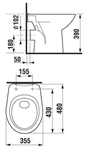 Jika Zeta mély öblítésű hátsó kifolyású álló wc H8223960000001 (8.2239.6.000.000.1)