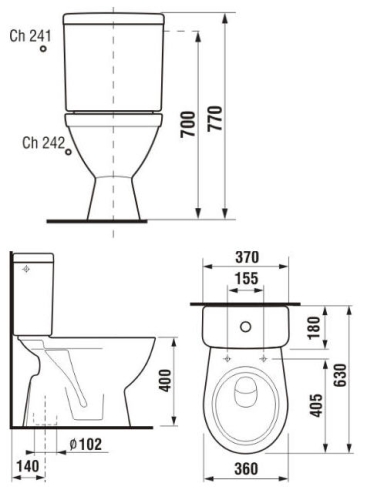 Jika Lyra Plus alsó kifolyású mélyöblítésű monoblokkos wc H8263870002421 (8.2638.7.000.242.1)
