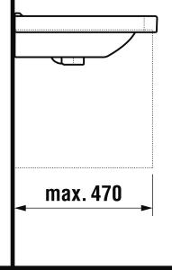 Jika Cubito 85x48,5 mosdó csaplyuk nélkül H8104260001091 (8.1042.6.000.109.1)