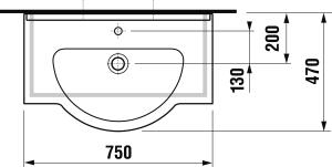 Jika Mio 75x47 cm mosdó csaplyukkal H8147160001041 (8.1471.6.000.104.1)