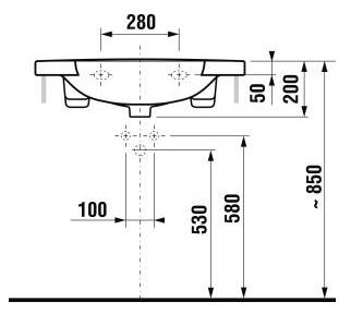 Jika Mio 75x47 cm mosdó csaplyukkal H8147160001041 (8.1471.6.000.104.1)