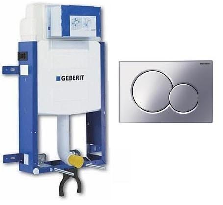 Geberit 110.319.21.5 Kombifix WC szerelőelem + Sigma 01 króm nyomólappal