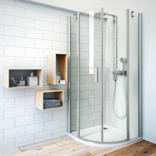 Roltechnik Tower Line TR2/900 negyedköríves zuhanykabin (ezüst, Transparent, 87-89 cm, 723-9000000-01-02)