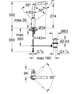 Grohe Atrio magasított mosdó csaptelep 32129 001 (32129001)