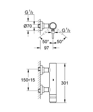 Grohe Atrio zuhanycsaptelep 32650 001 (32650001)