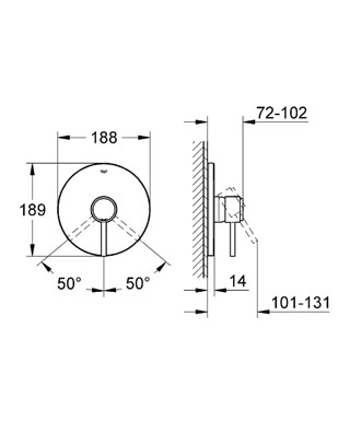 Grohe Atrio falsík alatti zuhanycsaptelep külső rész 19463 001 (19463001)