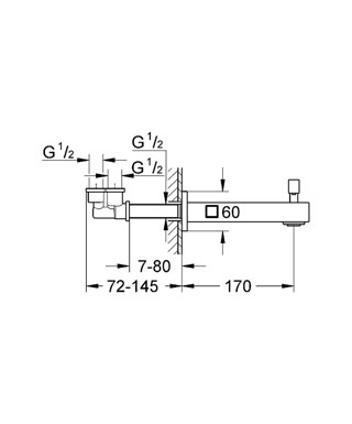 Grohe Eurocube kádkifolyó 13304 000 (13304000)