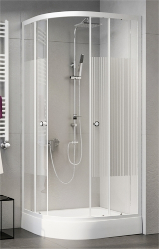 Sanimix 22.1502 White 90x90 negyedköríves zuhanykabin zuhanytálcával