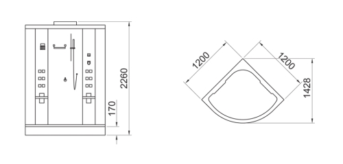 Wellis Senzo Maxi 120x120 hidro gőzkabin WC00156