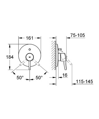 Grohe Concetto falsík alatti kádcsaptelep külső rész 19346 001 (19346001)
