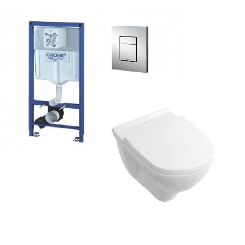 Grohe. Rapid SL 38528 001 Szerelőelelm, Cosmopolitan króm nyomólap, Villeroy & Boch 56601001 Fali wc