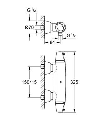 Grohe Grohtherm 3000  34179 000 termosztátos zuhanycsaptelep (34179000)