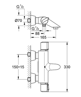 Grohe Grohtherm 2000 termosztátos kádcsaptelep 34174 000 (34174000)