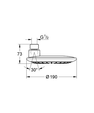 Grohe Rainshower Icon fejzuhany, 9,5 l/perc 27373 000 (27373000)