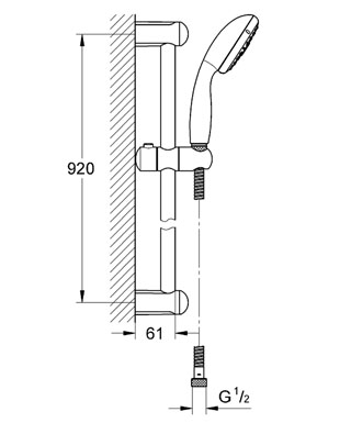 Grohe Tempesta ÚJ zuhanygarnitúra III 9,5 liter/perc 28789 001 (28789001)