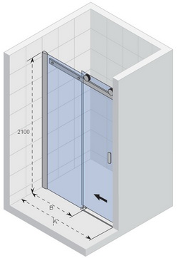Riho Baltic B104 zuhanyajtó 100x210 cm transparent, króm (GE0070200) G002001120