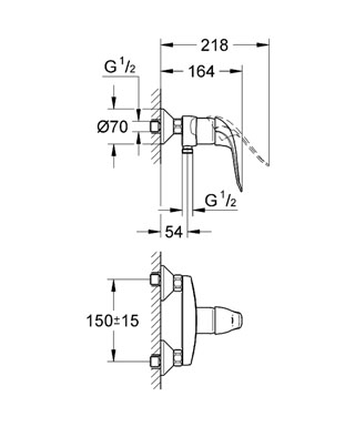Grohe Euroeco Speciál egykaros víztakarékos zuhanycsaptelep 32780 000 (32780000)