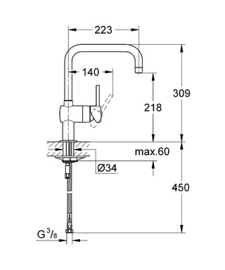Grohe Minta egykaros mosogató csaptelep 32488 000 (32488000)