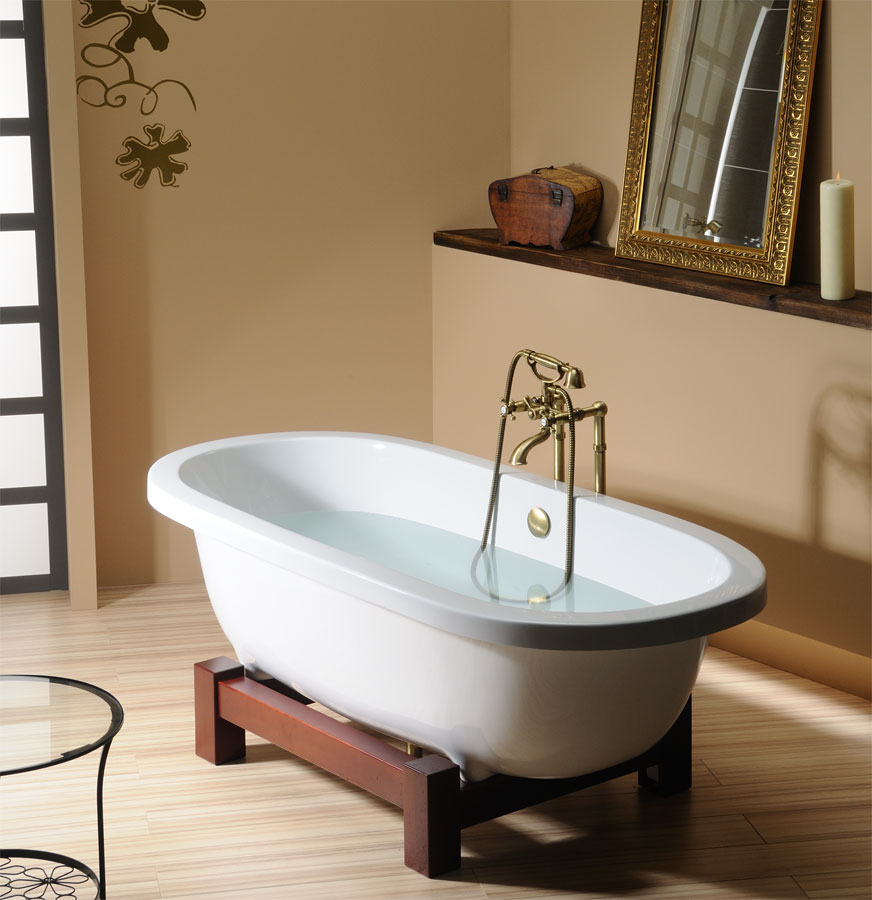 Polysan Matrix W szabadonálló kád fa lábon (175x86 cm, mahagóni lábbal, 39133)