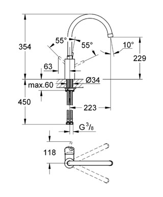 Grohe Concetto egykaros mosogató csaptelep 32661 001 (32661001)