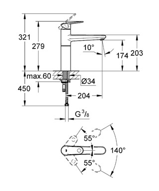 Grohe Europlus 33930 002 egykaros mosogató csaptelep (33930002)