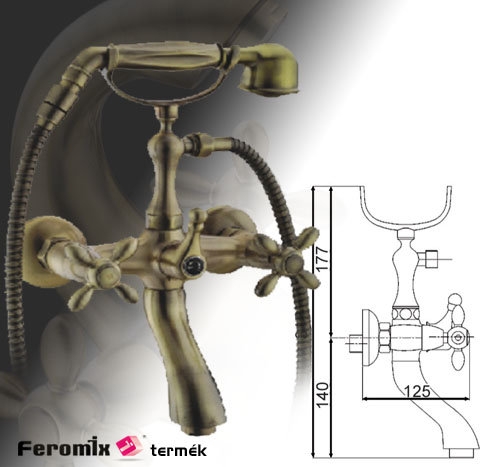 Feromix Memorie bronz 40200.8 kádtöltő csaptelep