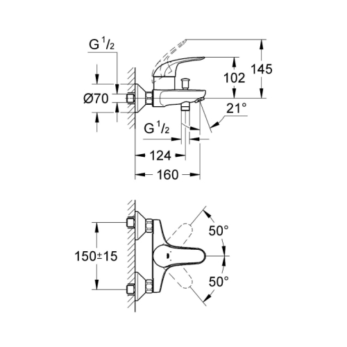 Grohe Start Eco 23270 000 Kádtöltő csaptelep (23270000)