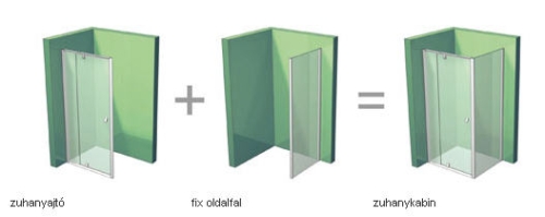 Ravak Rapier RPS 90 zuhanyfal (90x190 cm, fehér, Grape, #9RV70100ZG)