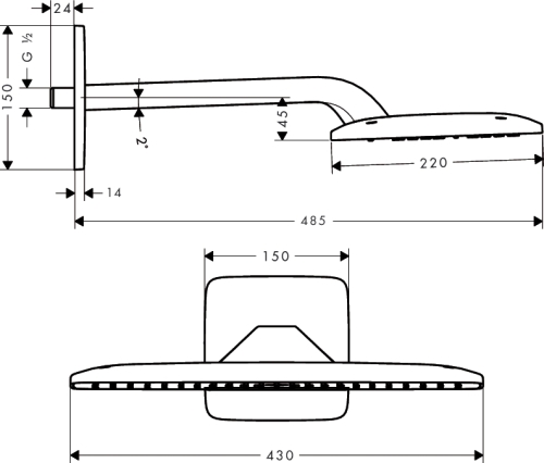 Hansgrohe Raindance E 420 Air fejzuhany 385 mm-es zuhanykarral 27372000