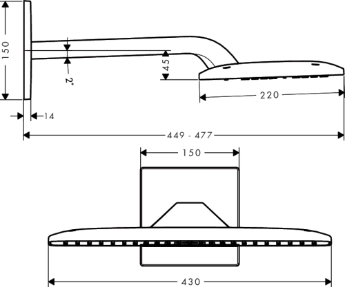 Hansgrohe Raindance E 420 Air fejzuhany 385 mm-es zuhanykarral 27373 000 (27373000)