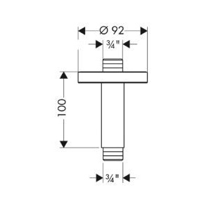 Hansgrohe mennyezeti csatlakozó 100 mm 27418 000 (27418000)