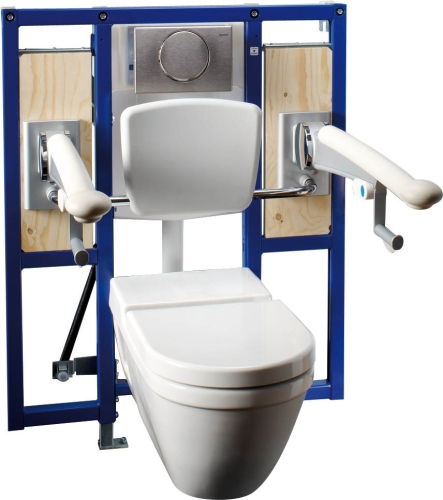 Geberit Duofix 111.375.00.5 wc szerelőelem fali WC részére, UP320 öblítőtartállyal, mozgássérült kivitel, kapaszkodótartókkal