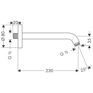 Hansgrohe zuhanykar 230 mm, króm 27412000