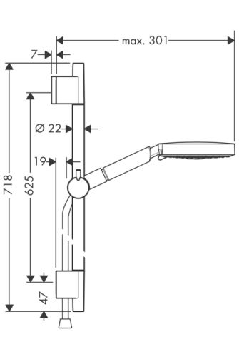 Hansgrohe Raindance S150 Air/UnicaS Puro zuhanyszett 0,65 m 27898 000 (27898000)