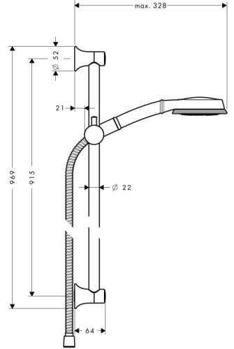 Hansgrohe Croma Classic 100 Multi/UnicaClassic zuhanyszett 0,90 m 27768 000 (27768000)