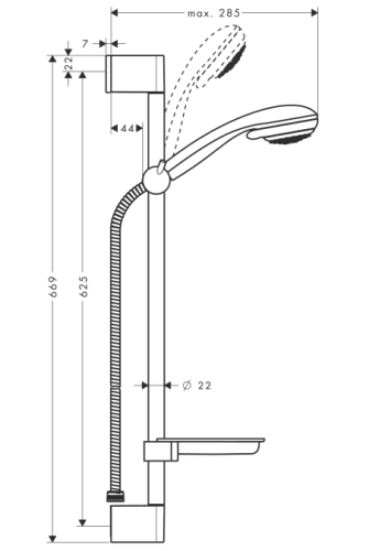 Hansgrohe Crometta 85 Vario/UnicaCrometta zuhanyszett 0,65 m 27764 000 (27764000)