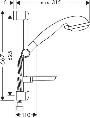 Hansgrohe Croma 3jet / Unica’S zuhanyszett 0,65 m 27751 000 (27751000)
