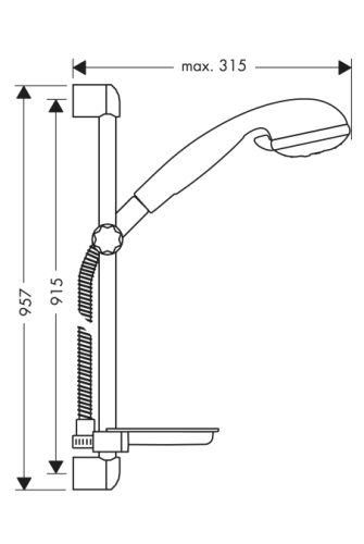 Hansgrohe Croma 2jet / Unica’S zuhanyszett 0,90 m 27770 000 (27770000)