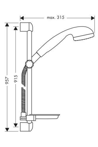 Hansgrohe Croma 1jet / Unica’S zuhanyszett 0,90 m 27756 000 (27756000)