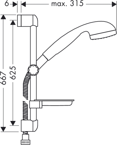 Hansgrohe Croma 1jet / Unica’S zuhanyszett 0,65 m 27757 000 (27757000)
