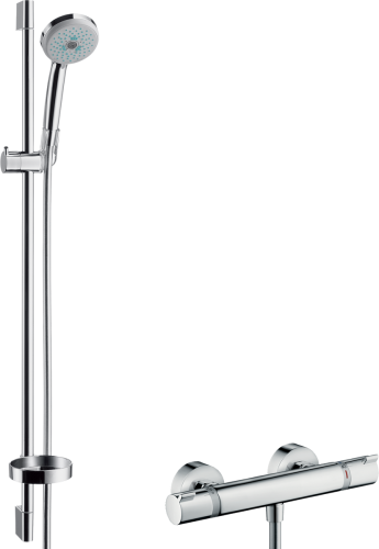 Hansgrohe Ecostat 1001 SL Combi termosztátos zuhanycsaptelep 0,90 m, Croma 100 Multi 3jet kézizuhannyal 27085 000 (27085000)