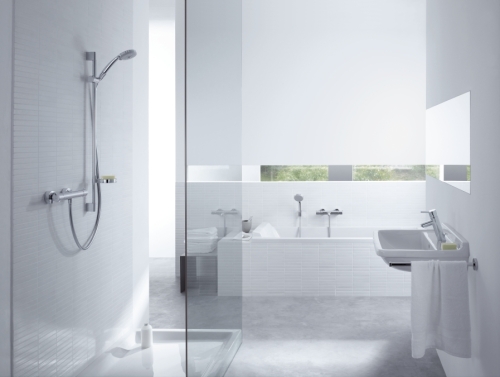 Hansgrohe Ecostat 1001 SL Combi termosztátos zuhanycsaptelep 0,90 m, Croma 100 Multi 3jet kézizuhannyal 27085 000 (27085000)