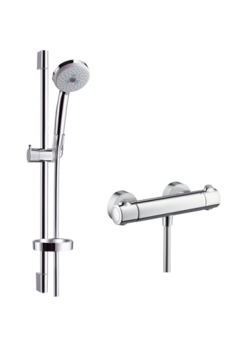 Hansgrohe Ecostat 1001 SL Combi termosztátos zuhanycsaptelep 0,65 m, Croma 100 Multi 3jet kézizuhannyal 27086 000 (27086000)