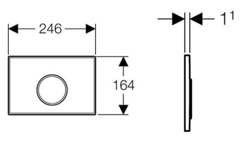 Geberit Sigma 10 115.758.xx.1 Nyomólap  (matt króm/fényes króm/matt króm, #115.758.KN.1)