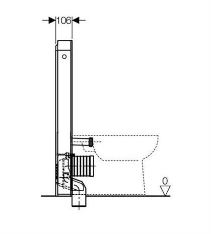 Geberit Monolith 131.002.SI.1 szanitermodul talpon álló WC-hez, fehér üveggel P-könyökkel