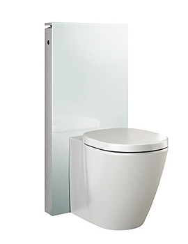 Geberit Monolith 131.002.SI.1 szanitermodul talpon álló WC-hez, fehér üveggel P-könyökkel