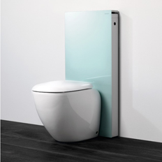 Geberit Monolith 131.002.SL.1 szanitermodul talpon álló WC-hez, menta zöld üveggel P-könyökkel