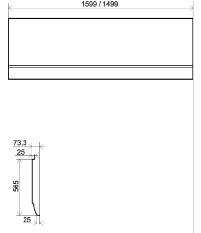 Ravak Praktik N kád előlap (előlap, 160-as, #CZ34100A00)